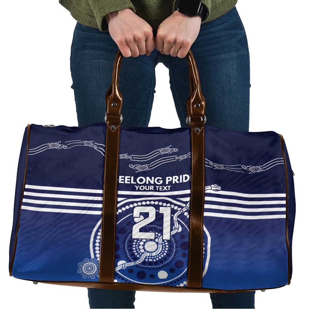 Custom Geelong Pride Travel Bag On the Road to Glory Indigenous Aboriginal - Aussie Hoodie