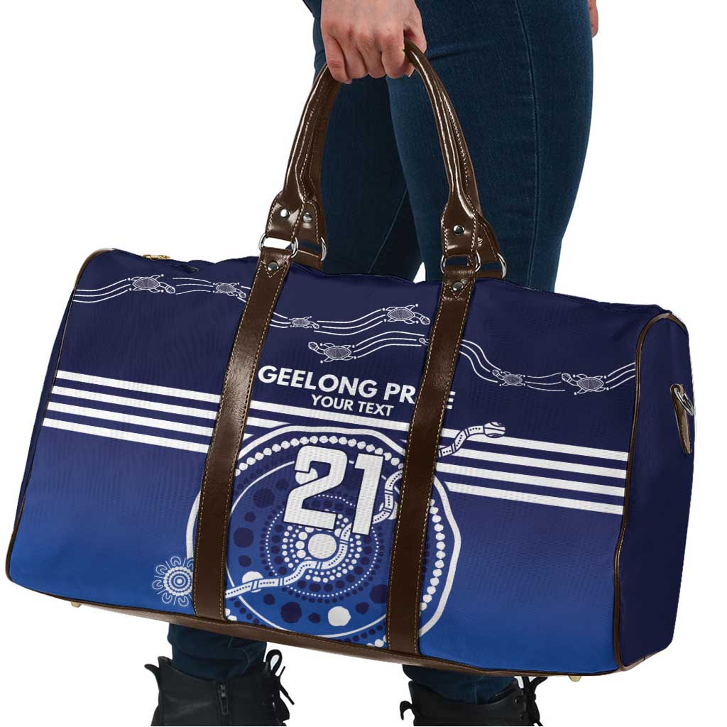 Custom Geelong Pride Travel Bag On the Road to Glory Indigenous Aboriginal - Aussie Hoodie