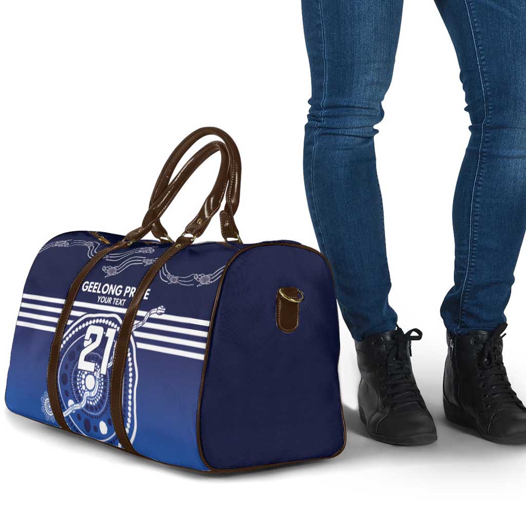 Custom Geelong Pride Travel Bag On the Road to Glory Indigenous Aboriginal - Aussie Hoodie
