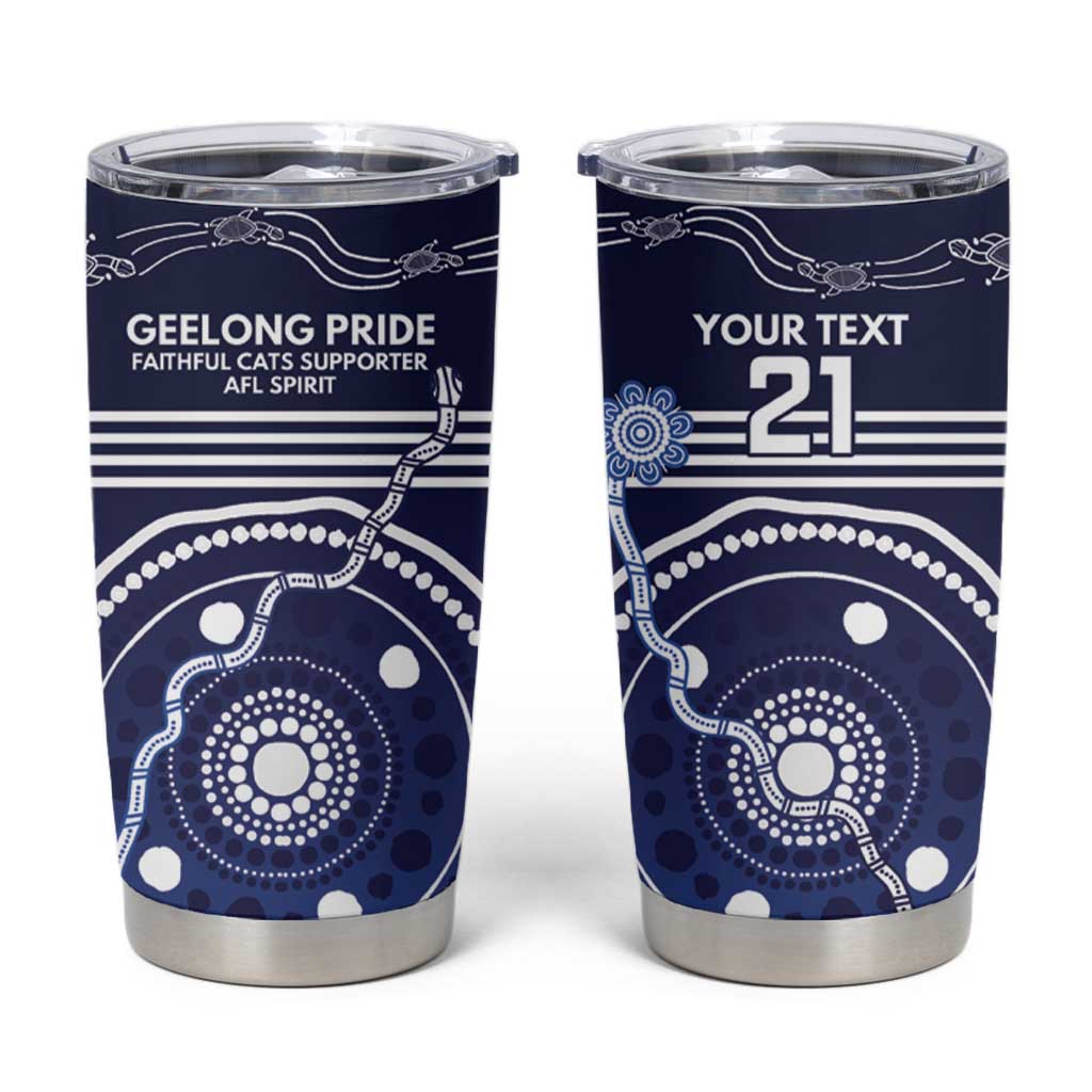 Custom Geelong Pride Tumbler Cup On the Road to Glory Indigenous Aboriginal - Aussie Hoodie
