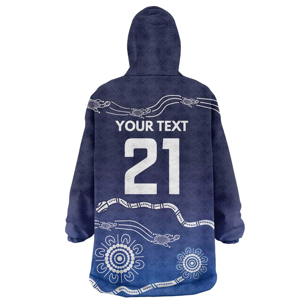 Custom Geelong Pride Wearable Blanket Hoodie On the Road to Glory Indigenous Aboriginal - Aussie Hoodie