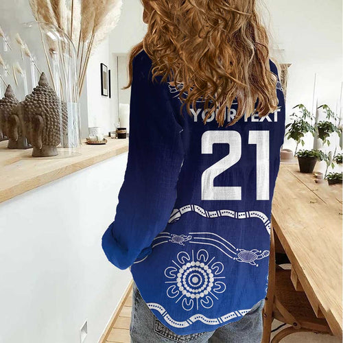 Custom Geelong Pride Women Casual Shirt On the Road to Glory Indigenous Aboriginal - Aussie Hoodie