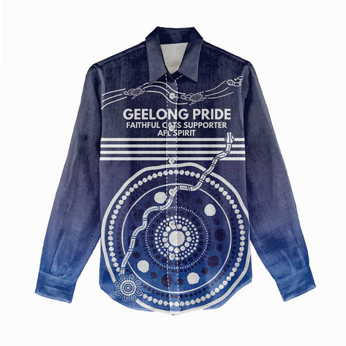 Custom Geelong Pride Women Casual Shirt On the Road to Glory Indigenous Aboriginal - Aussie Hoodie