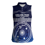 Custom Geelong Pride Women Sleeveless Polo Shirt On the Road to Glory Indigenous Aboriginal - Aussie Hoodie