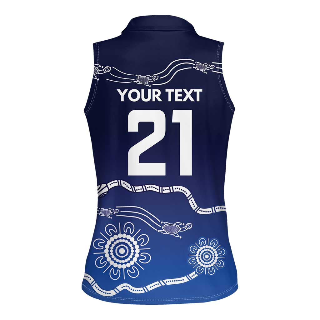Custom Geelong Pride Women Sleeveless Polo Shirt On the Road to Glory Indigenous Aboriginal - Aussie Hoodie