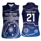 Custom Geelong Pride Women Sleeveless Polo Shirt On the Road to Glory Indigenous Aboriginal - Aussie Hoodie