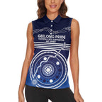 Custom Geelong Pride Women Sleeveless Polo Shirt On the Road to Glory Indigenous Aboriginal - Aussie Hoodie