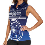 Custom Geelong Pride Women Sleeveless Polo Shirt On the Road to Glory Indigenous Aboriginal - Aussie Hoodie