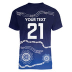 Custom Geelong Pride Women V-Neck T-Shirt On the Road to Glory Indigenous Aboriginal - Aussie Hoodie