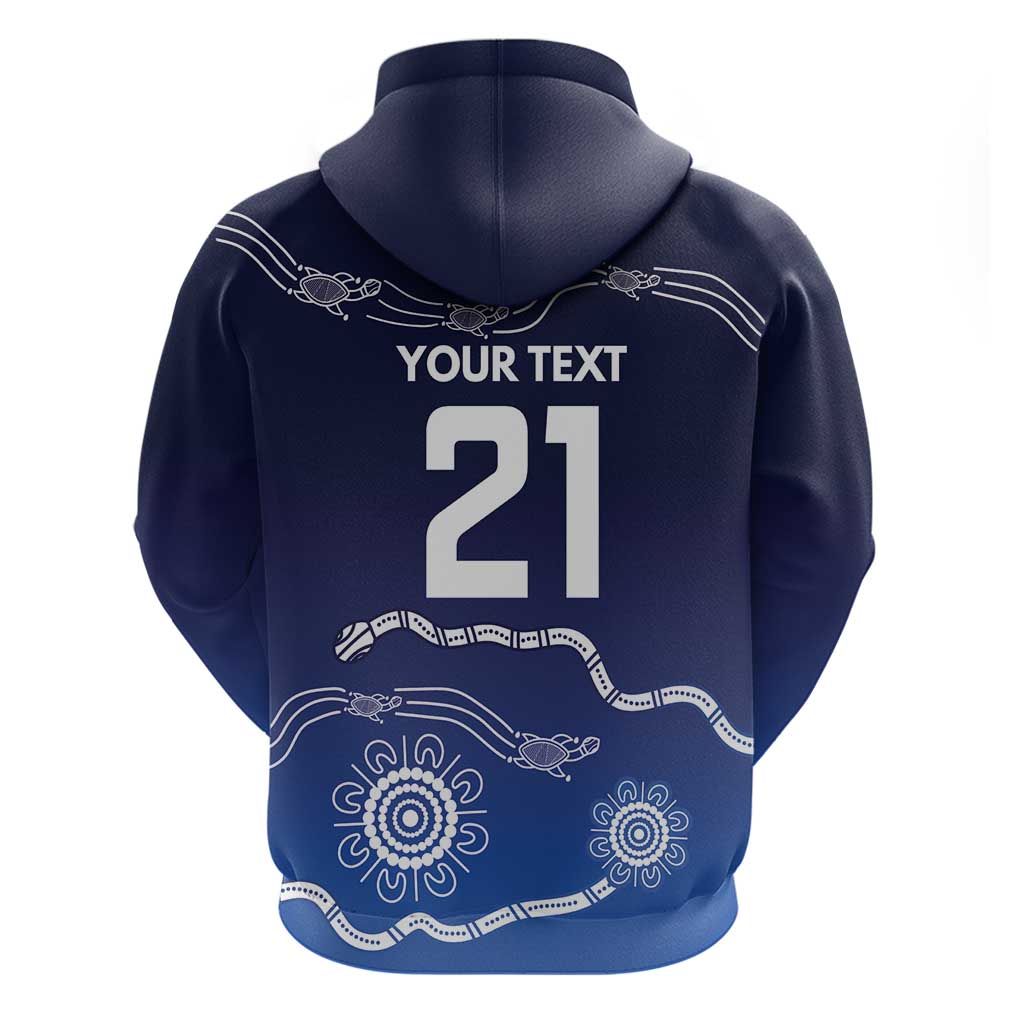 Custom Geelong Pride Zip Hoodie On the Road to Glory Indigenous Aboriginal - Aussie Hoodie