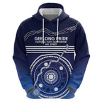 Custom Geelong Pride Zip Hoodie On the Road to Glory Indigenous Aboriginal - Aussie Hoodie