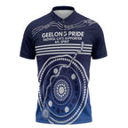 Custom Geelong Pride Zipper Polo Shirt On the Road to Glory Indigenous Aboriginal - Aussie Hoodie