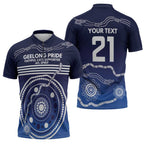 Custom Geelong Pride Zipper Polo Shirt On the Road to Glory Indigenous Aboriginal - Aussie Hoodie