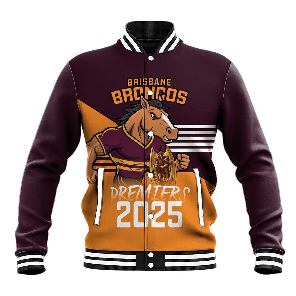 Personalised Broncos Spirit Baseball Jacket Grand Final Champions 2025 - Aussie Hoodie