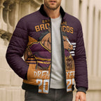 Personalised Broncos Spirit Bomber Puffer Jacket Grand Final Champions 2025 - Aussie Hoodie