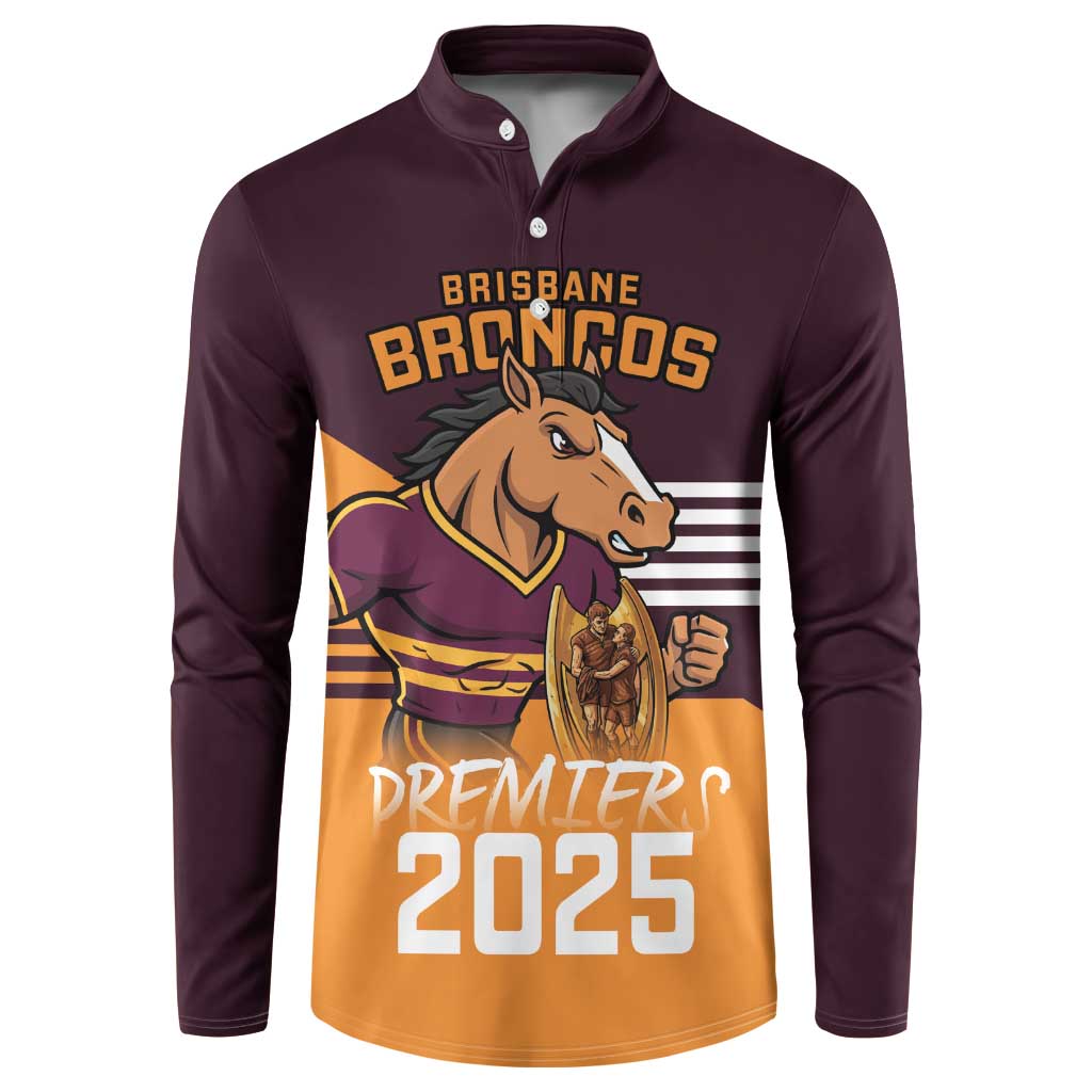Personalised Broncos Spirit Button Sweatshirt Grand Final Champions 2025 - Aussie Hoodie