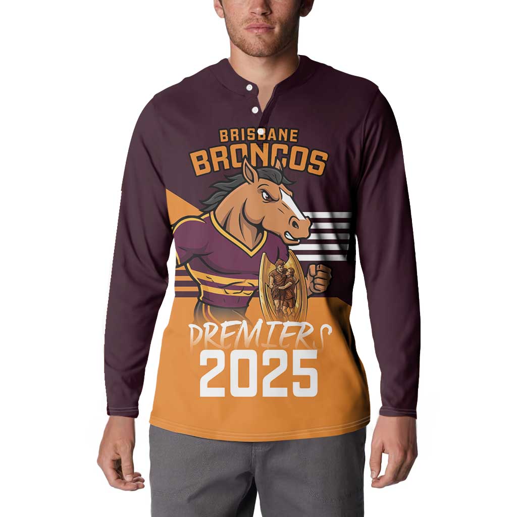 Personalised Broncos Spirit Button Sweatshirt Grand Final Champions 2025 - Aussie Hoodie