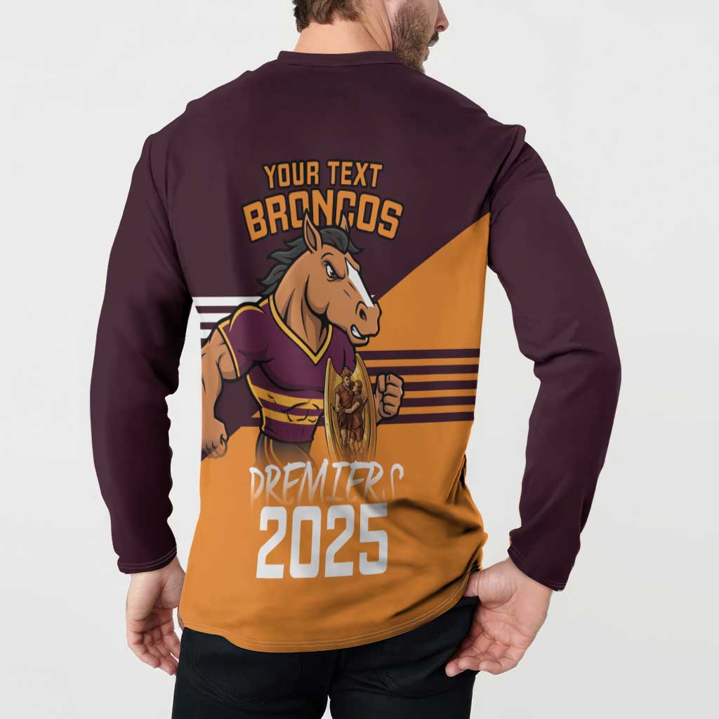 Personalised Broncos Spirit Button Sweatshirt Grand Final Champions 2025 - Aussie Hoodie