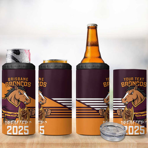 Personalised Broncos Spirit 4 in 1 Can Cooler Tumbler Grand Final Champions 2025 - Aussie Hoodie