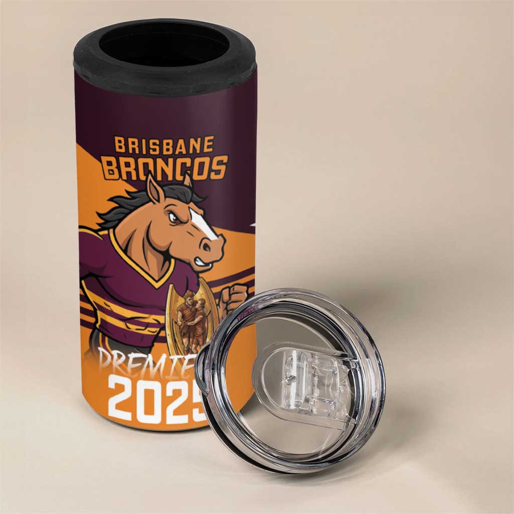 Personalised Broncos Spirit 4 in 1 Can Cooler Tumbler Grand Final Champions 2025 - Aussie Hoodie