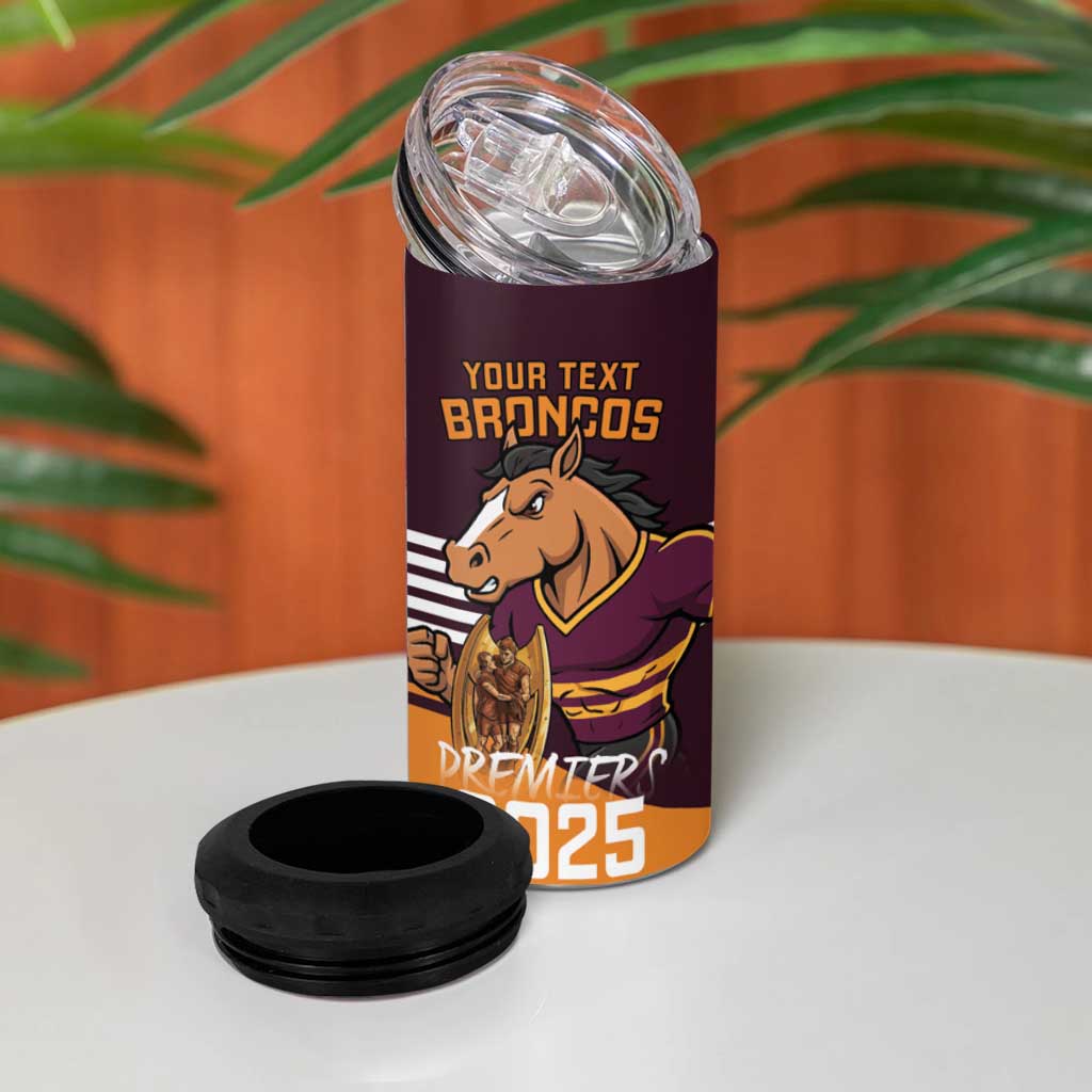Personalised Broncos Spirit 4 in 1 Can Cooler Tumbler Grand Final Champions 2025 - Aussie Hoodie