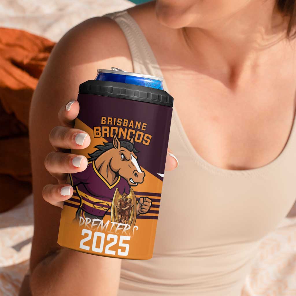 Personalised Broncos Spirit 4 in 1 Can Cooler Tumbler Grand Final Champions 2025 - Aussie Hoodie