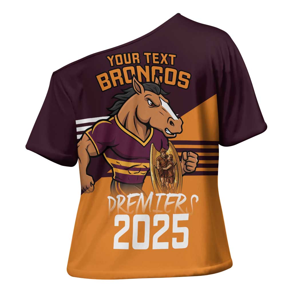 Personalised Broncos Spirit Cross Shoulder Shirt Grand Final Champions 2025 - Aussie Hoodie