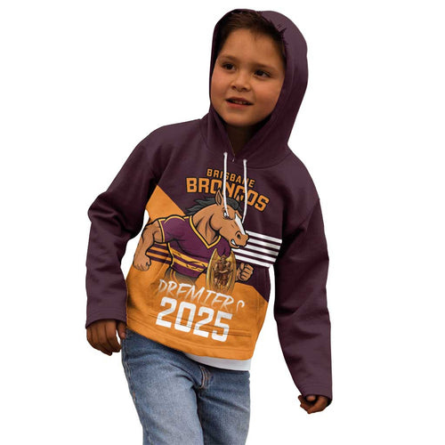 Personalised Broncos Spirit Kid Hoodie Grand Final Champions 2025 - Aussie Hoodie