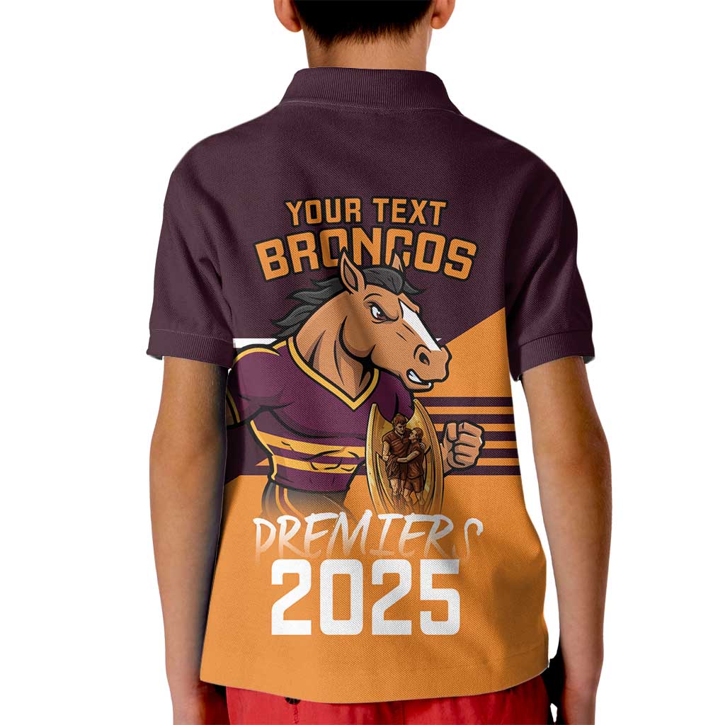 Personalised Broncos Spirit Kid Polo Shirt Grand Final Champions 2025 - Aussie Hoodie