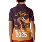 Personalised Broncos Spirit Kid Polo Shirt Grand Final Champions 2025 - Aussie Hoodie