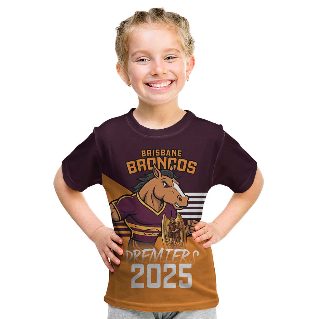 Personalised Broncos Spirit Kid T Shirt Grand Final Champions 2025 - Aussie Hoodie