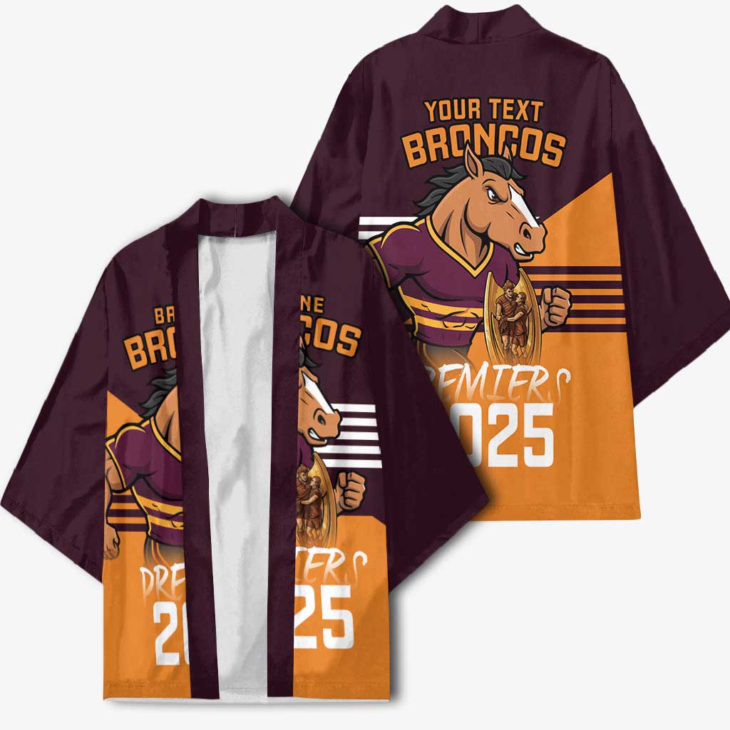 Personalised Broncos Spirit Kimono Grand Final Champions 2025 - Aussie Hoodie