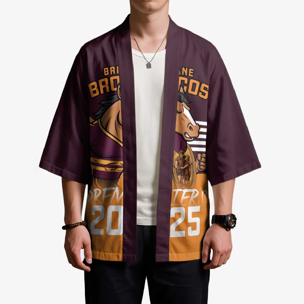 Personalised Broncos Spirit Kimono Grand Final Champions 2025 - Aussie Hoodie