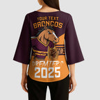 Personalised Broncos Spirit Kimono Sleeve Blouse Grand Final Champions 2025 - Aussie Hoodie