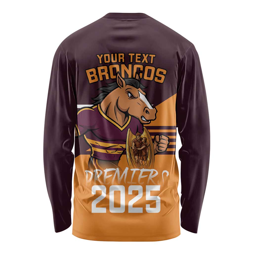 Personalised Broncos Spirit Long Sleeve Shirt Grand Final Champions 2025 - Aussie Hoodie