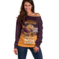 Personalised Broncos Spirit Off Shoulder Sweater Grand Final Champions 2025 - Aussie Hoodie