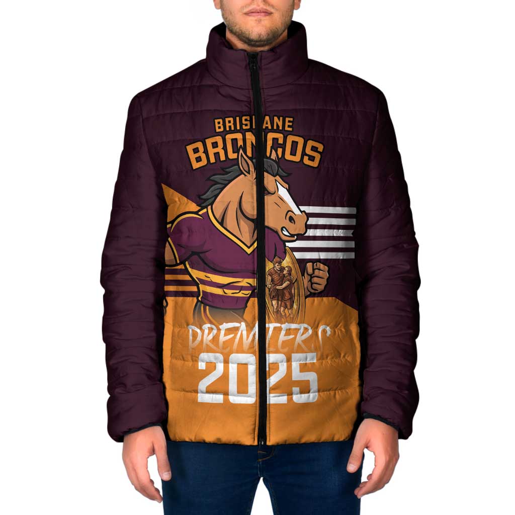 Personalised Broncos Spirit Padded Jacket Grand Final Champions 2025 - Aussie Hoodie