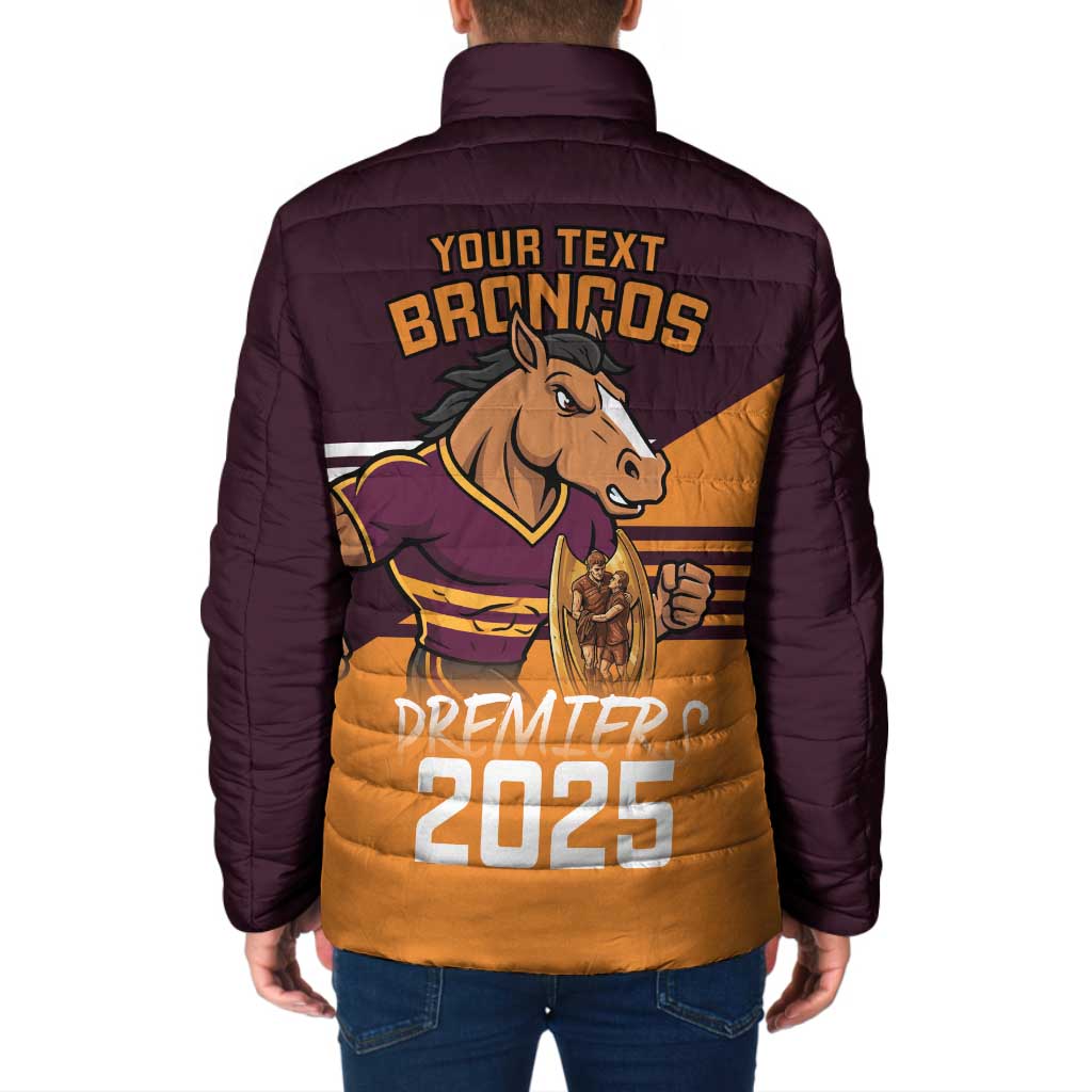 Personalised Broncos Spirit Padded Jacket Grand Final Champions 2025 - Aussie Hoodie