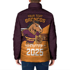 Personalised Broncos Spirit Padded Jacket Grand Final Champions 2025 - Aussie Hoodie