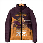 Personalised Broncos Spirit Padded Jacket Grand Final Champions 2025 - Aussie Hoodie