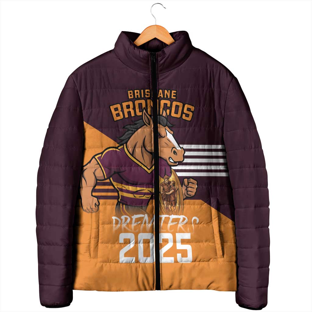Personalised Broncos Spirit Padded Jacket Grand Final Champions 2025 - Aussie Hoodie