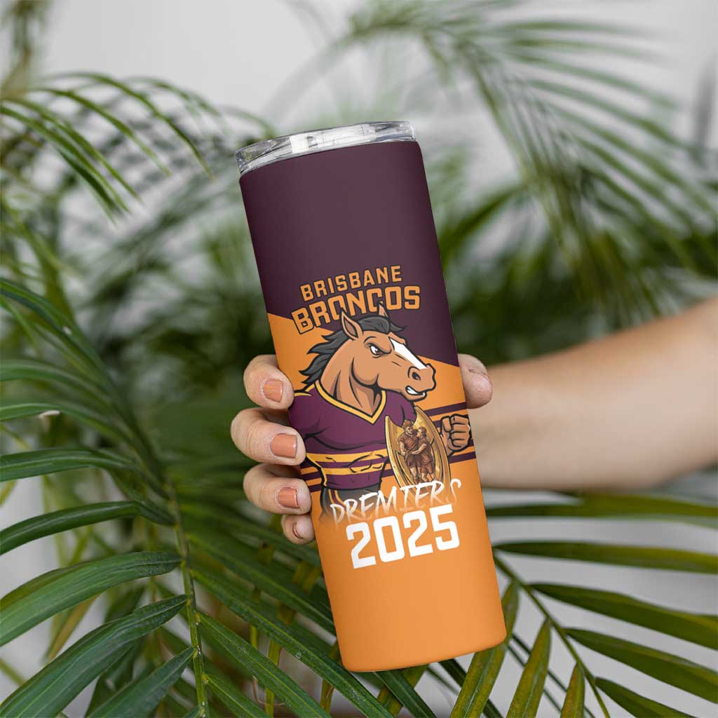 Personalised Broncos Spirit Skinny Tumbler Grand Final Champions 2025 - Aussie Hoodie