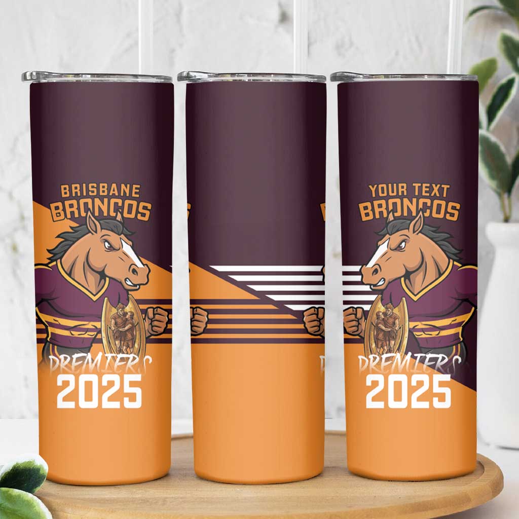 Personalised Broncos Spirit Skinny Tumbler Grand Final Champions 2025 - Aussie Hoodie