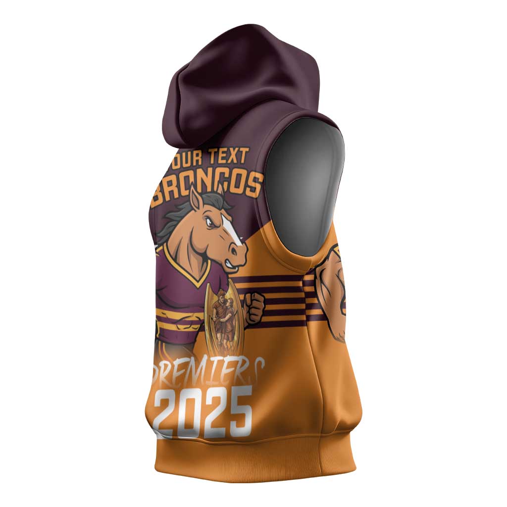 Personalised Broncos Spirit Sleeveless Hoodie Grand Final Champions 2025 - Aussie Hoodie