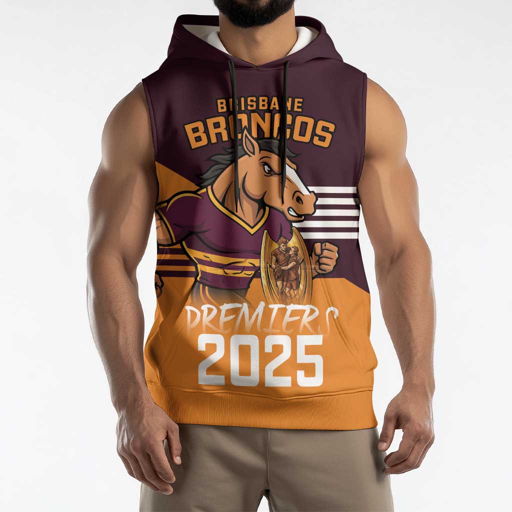 Personalised Broncos Spirit Sleeveless Hoodie Grand Final Champions 2025 - Aussie Hoodie