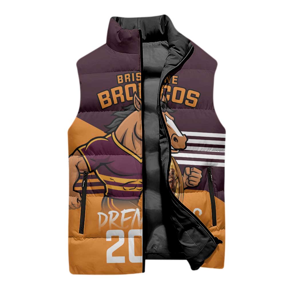 Personalised Broncos Spirit Sleeveless Puffer Jacket Grand Final Champions 2025 - Aussie Hoodie