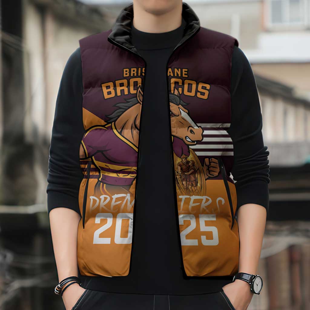Personalised Broncos Spirit Sleeveless Puffer Jacket Grand Final Champions 2025 - Aussie Hoodie