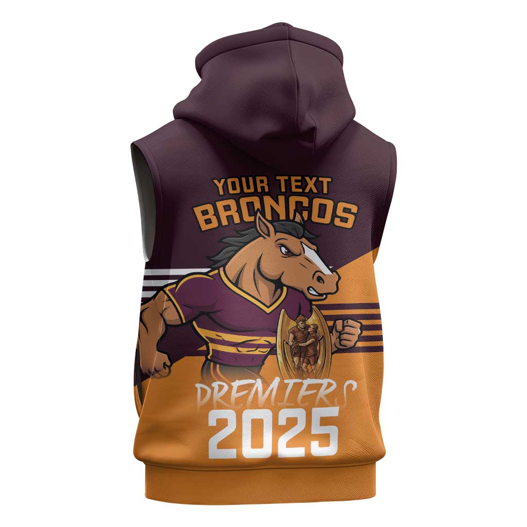 Personalised Broncos Spirit Sleeveless Zip Hoodie Grand Final Champions 2025 LT9