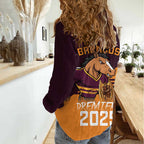 Personalised Broncos Spirit Women Casual Shirt Grand Final Champions 2025 - Aussie Hoodie