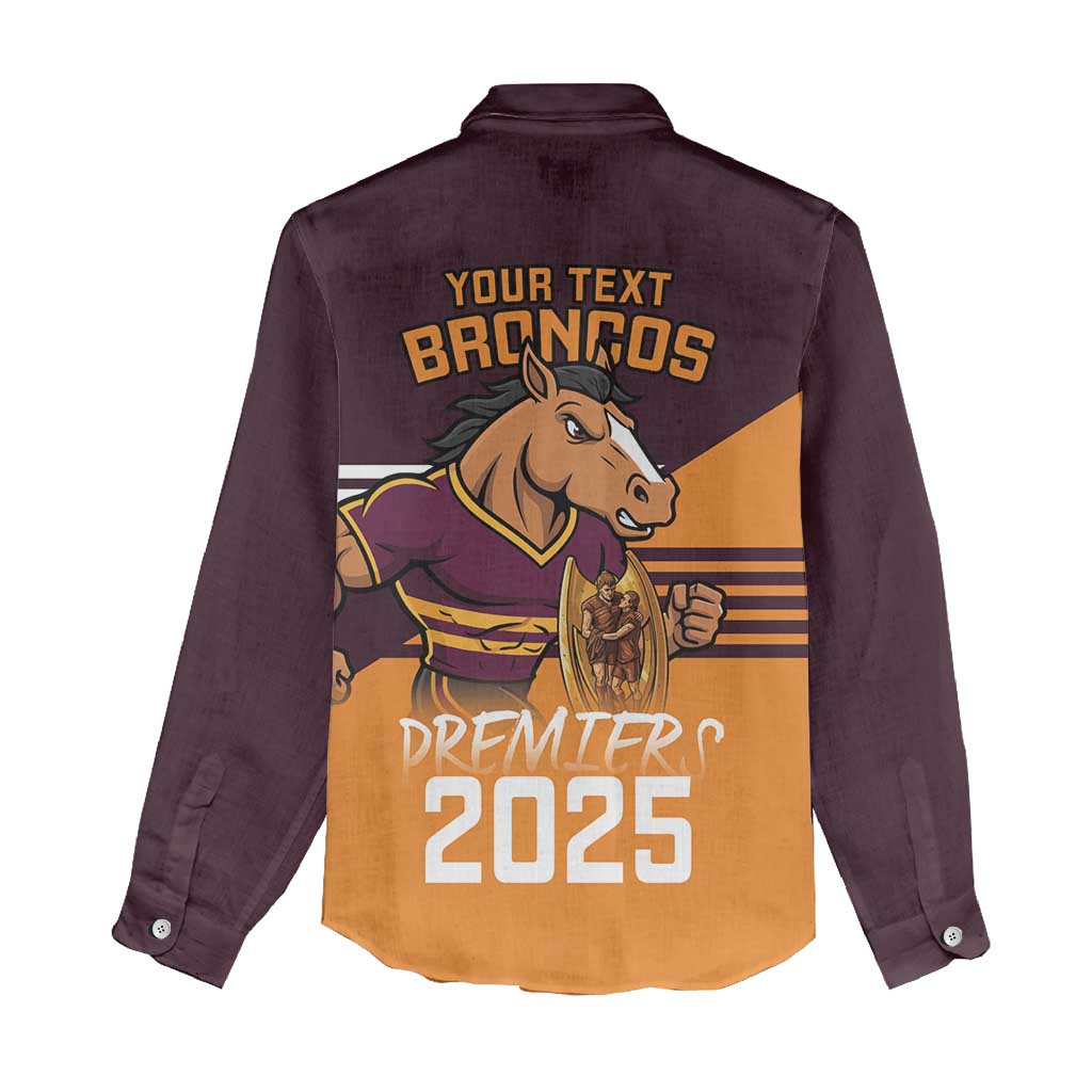 Personalised Broncos Spirit Women Casual Shirt Grand Final Champions 2025 - Aussie Hoodie